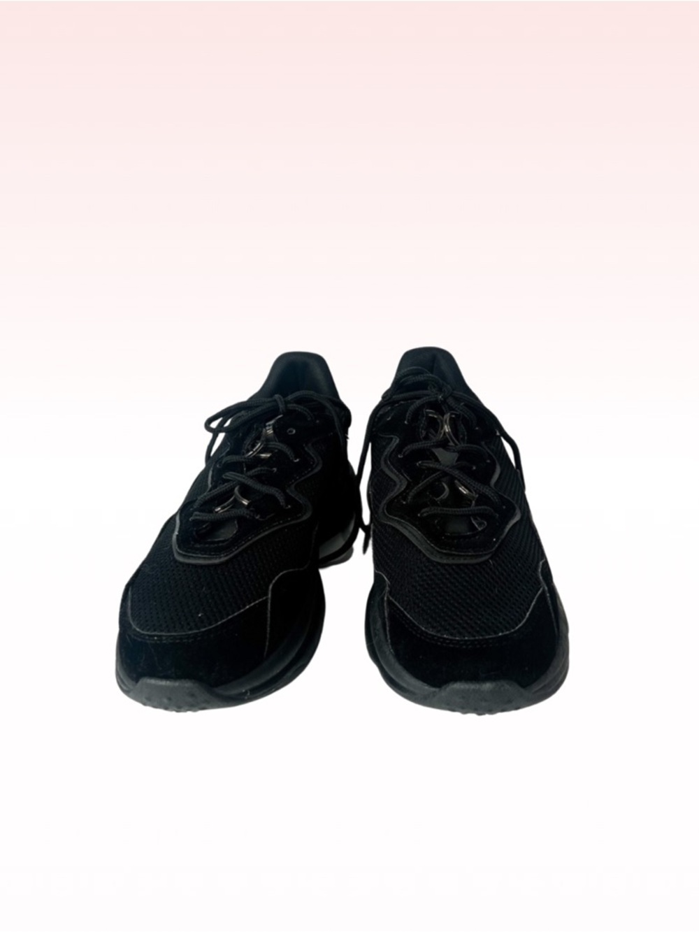 Pretty Little Thing black contrast mesh bubble sole sneakers (Sz 9)